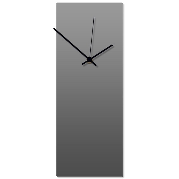 Adam Schwoeppe 'Grayout Black Clock' 6in x 16in Contemporary Clock on Aluminum Polymetal