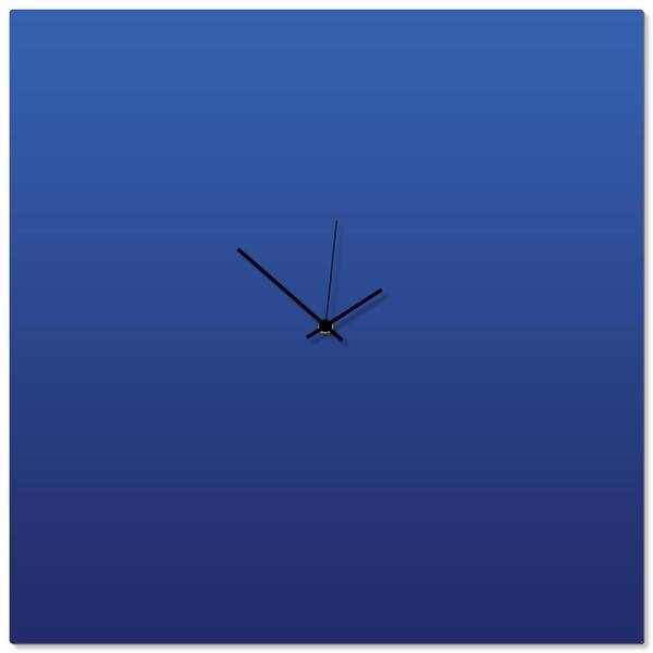 slide 2 of 3, Adam Schwoeppe 'Blueout Black Square Clock Large' 23in x 23in Contemporary Clock on Aluminum Polymetal
