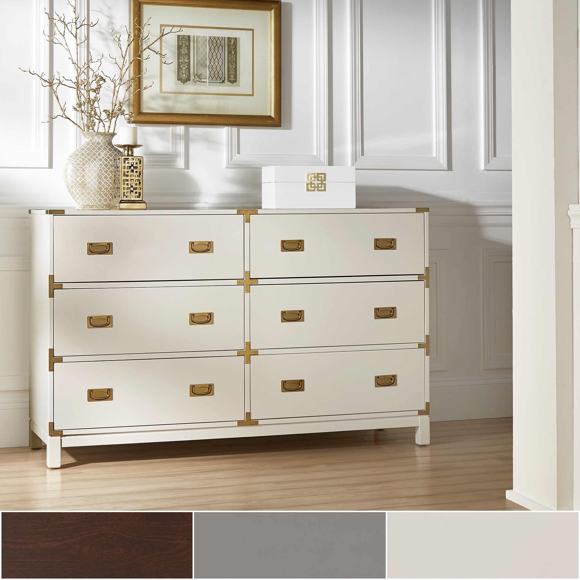 Shop Kedric 6 Drawer Gold Accent Dresser By Inspire Q Bold On