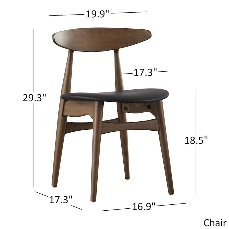 Nadine Dark Walnut Finish Round Dining Set - Curved Back Chairs by iNSPIRE Q Modern