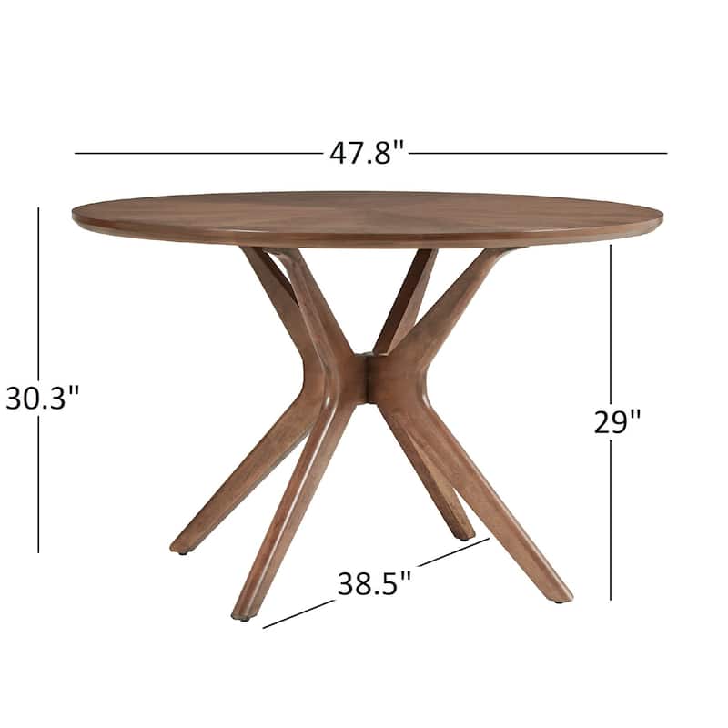 Nadine Dark Walnut Finish Round Dining Set - Curved Back Chairs by iNSPIRE Q Modern