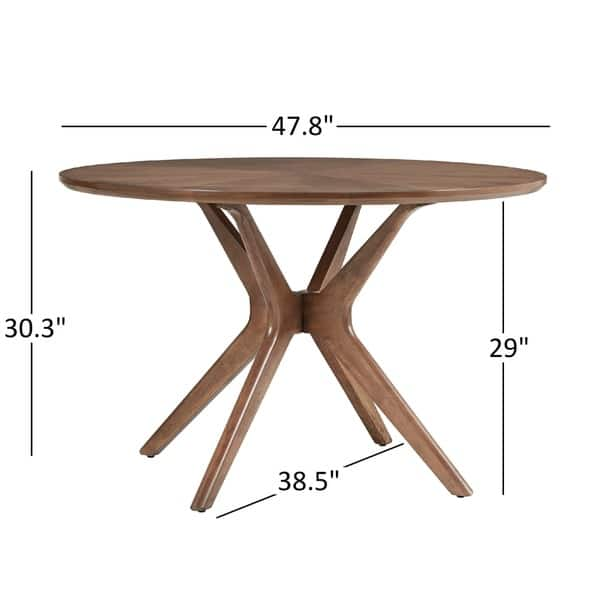 Mid-Century Walnut Finish Round Dining Table - Glass Top by iNSPIRE Q  Modern – iNSPIRE Q Home