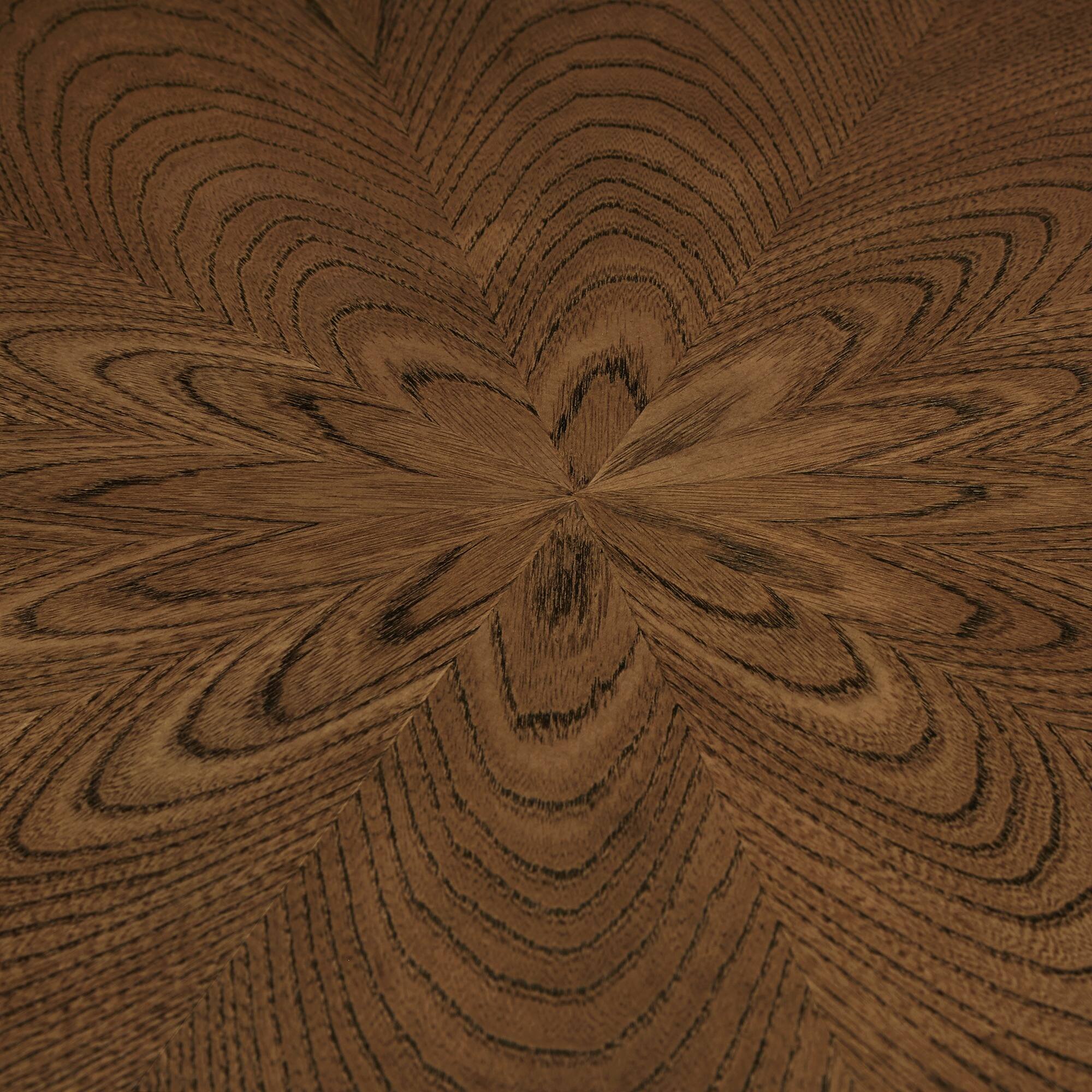 Nadine Dark Walnut Finish Round Dining Set Curved Back Chairs by