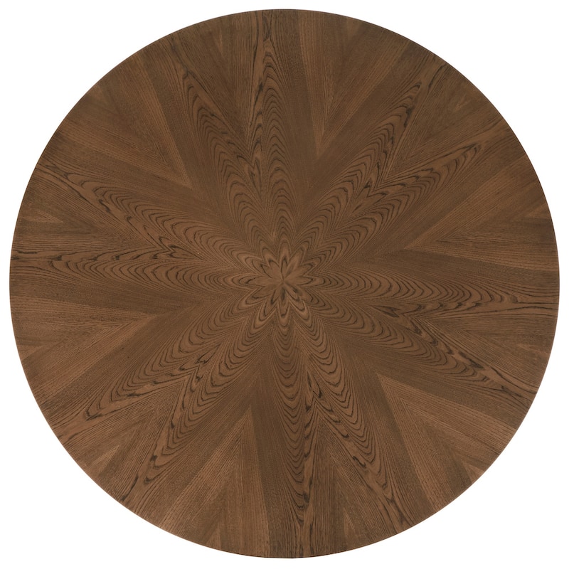 Nadine Dark Walnut Finish Round Dining Set - Curved Back Chairs by iNSPIRE Q Modern