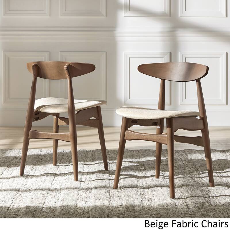 Nadine Dark Walnut Finish Rectangular Dining Set - Curved Back Chairs by iNSPIRE Q Modern