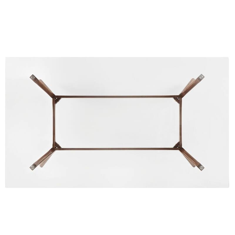 Nadine Dark Walnut Finish Glass Table Top Rectangular Dining Set - Curved Back Chairs by iNSPIRE Q Modern