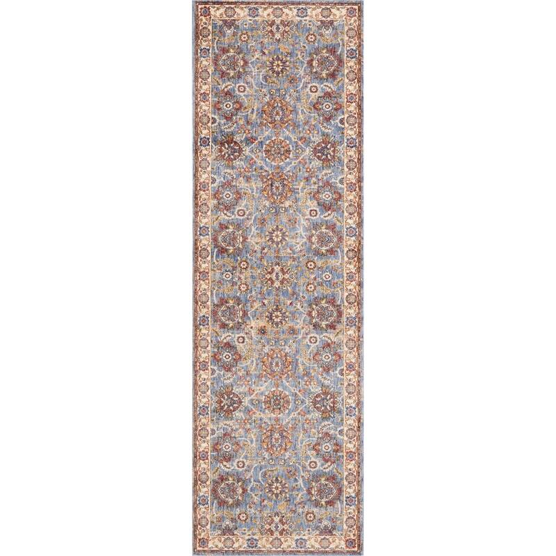 Nourison Reseda Traditional Floral Border Area Rug - 2' 3" x 7' 6" - Blue/Multi - Runner/Rectangle