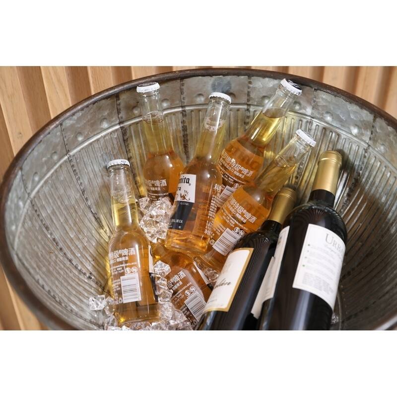 Galvanized Metal Beverage Cooler Tub with Stand