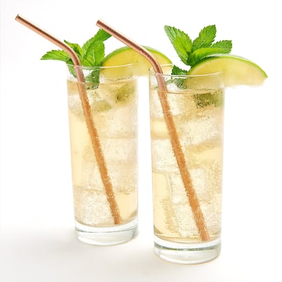 DuraCopper® Drinking Straws with Cleaning Brush, Set of 4