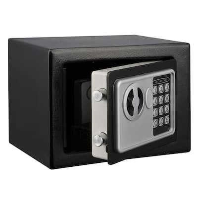 Digital Security Box - Compact Steel Combination Lock Box with Electronic Keypad - Portable Money Safe by Stalwart (Black)