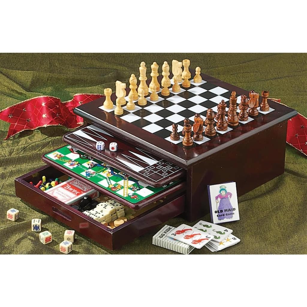 Wooden 15 in 1 Board Family Board Game Set * As Seen on TV