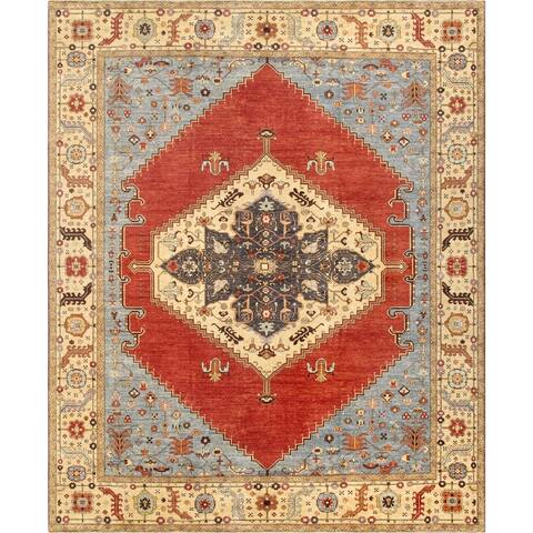 Pasargad Serapi Collection Rust/Ivory Hand-Knotted Wool Rug (12' 2" X 15' 2") - 12' x 15'