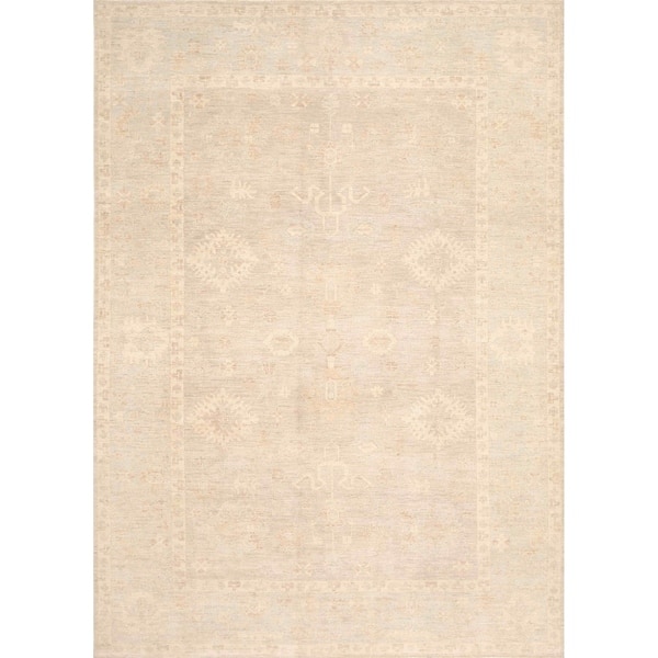 Vintage Over-Dyed Tabriz Persian Area Rug Hand-Knotted Wool Carpet - 7'10 x 10'10 - Gold/ Brown/ Light Blue