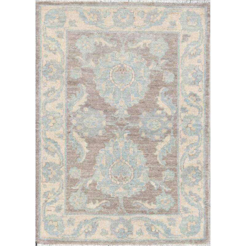 Pasargad Ferehan Brown/Beige Hand-Knotted Wool Rug - 2' 3'' X 3' 0''
