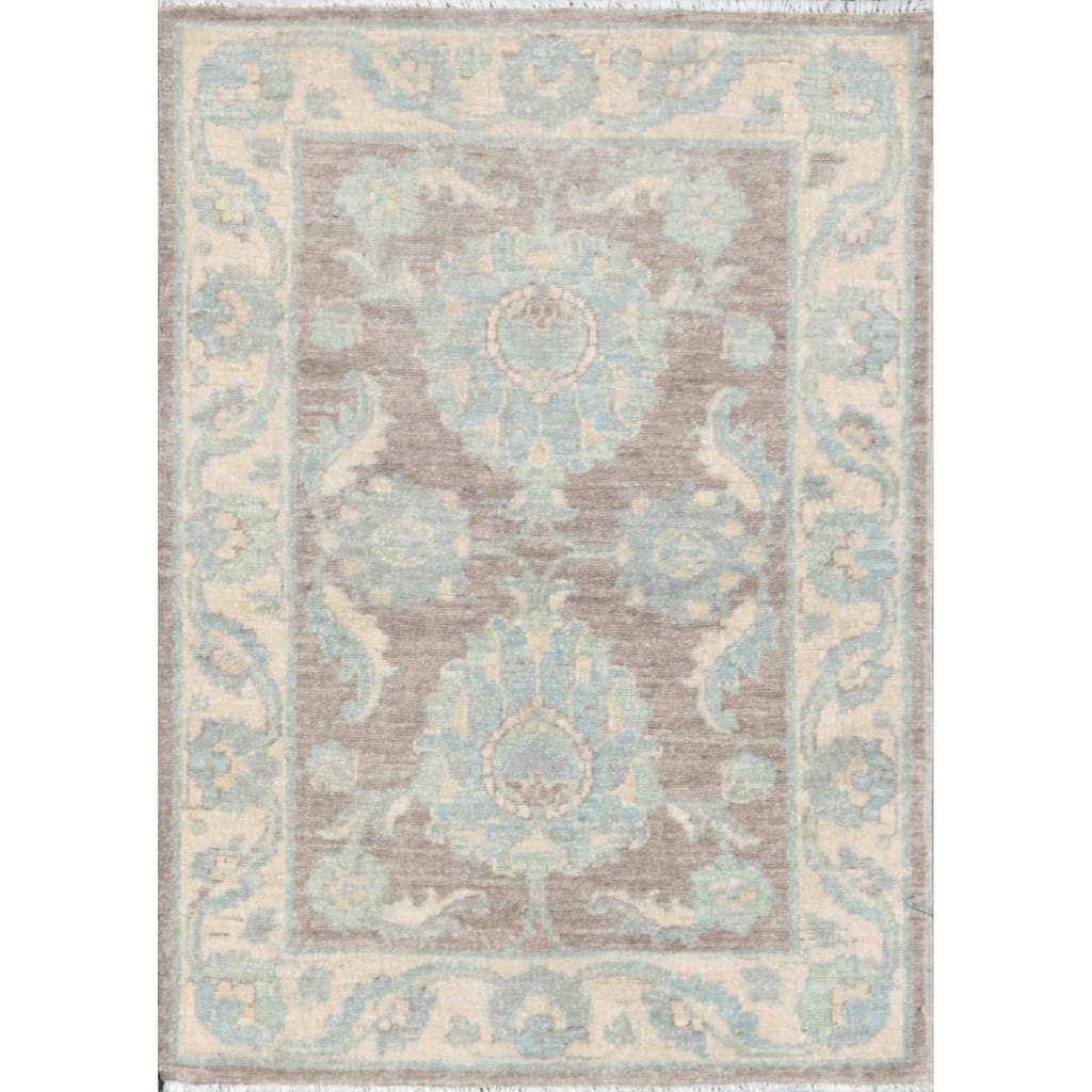 Pasargad Ferehan Brown/Beige Hand-Knotted Wool Rug - 2' 3'' X 3' 0''