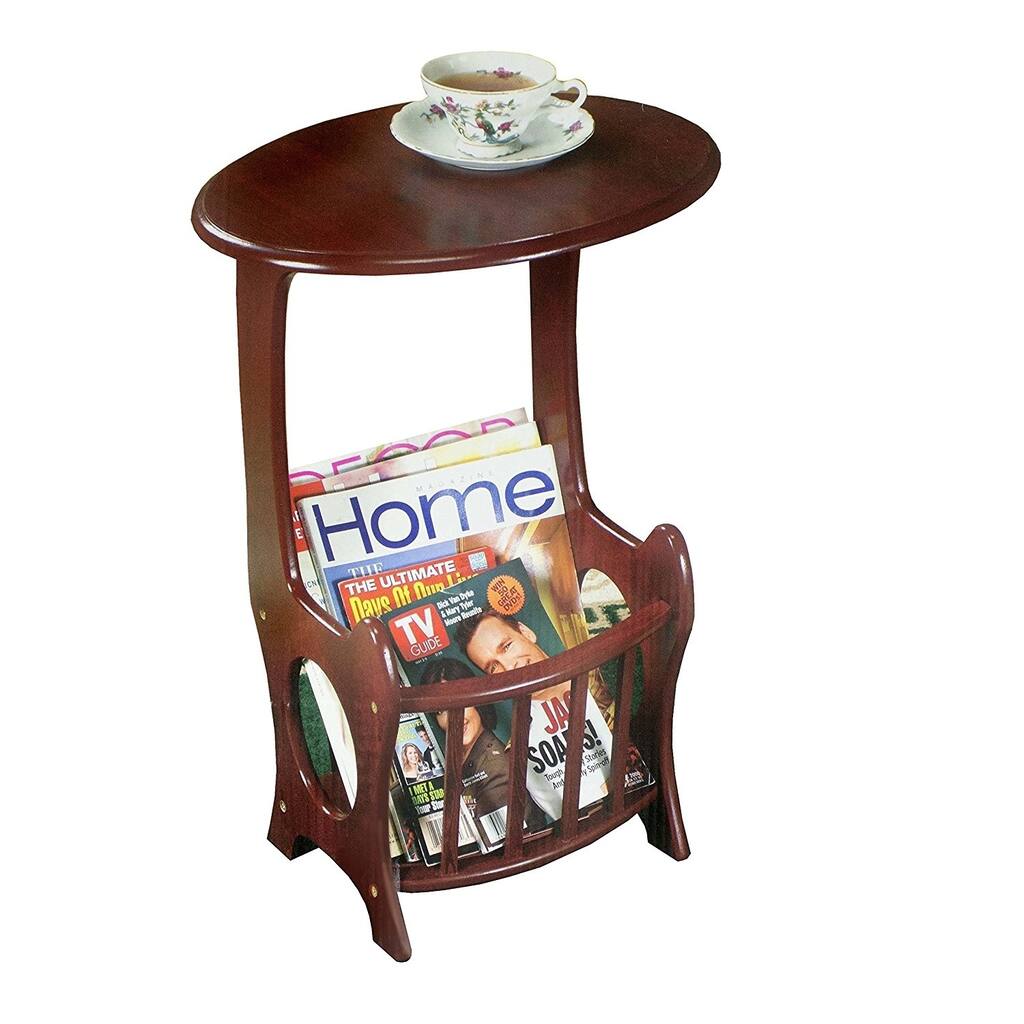 Wooden Magazine Table - Wood End Table Magazine Rack Table