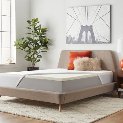 2-inch Memory Foam Mattress Topper with Fitted Jersey Mattress Protector by WEEKENDER