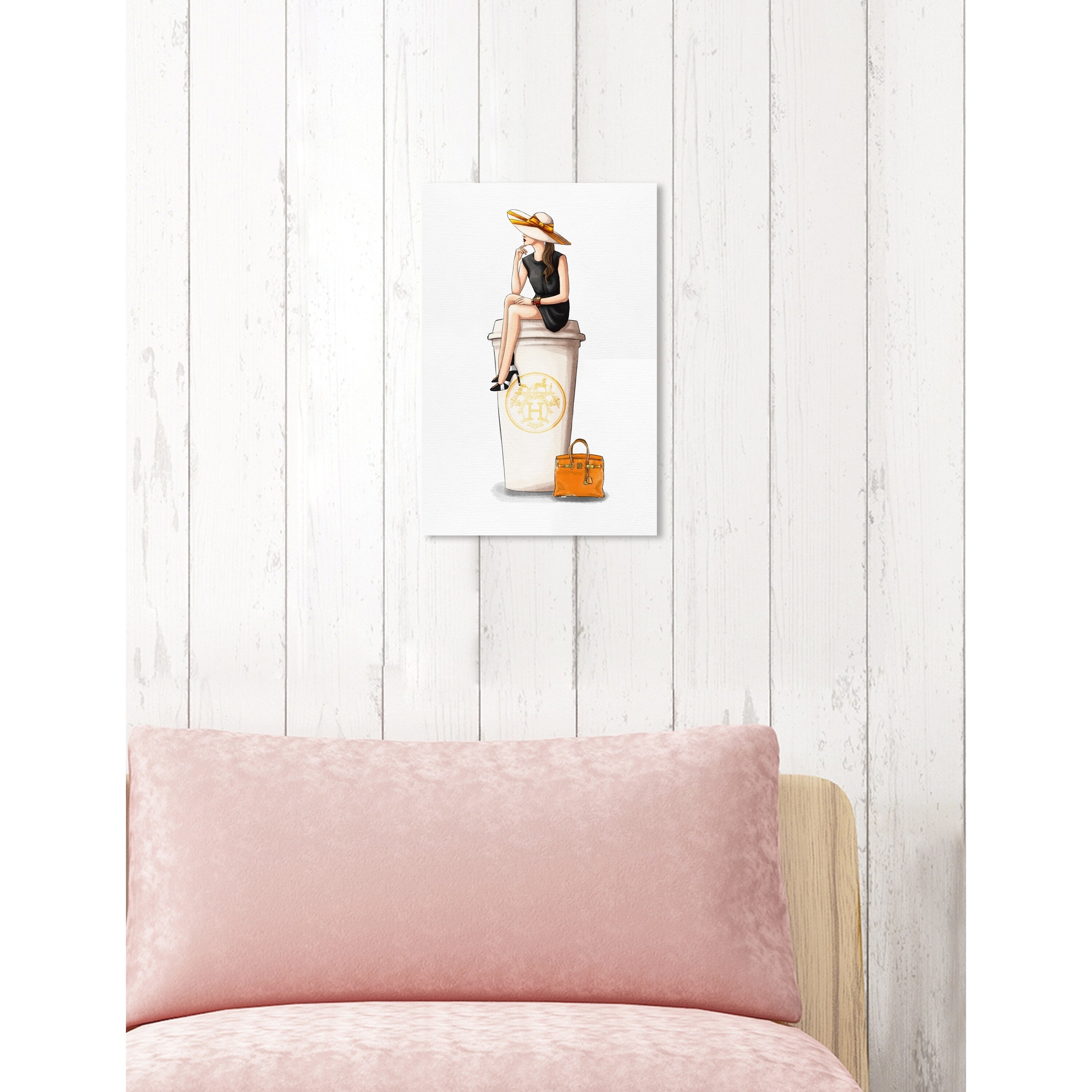 Oliver Gal 'Cafe au Lait Orange' Drinks and Spirits Wall Art