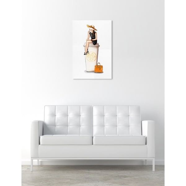 Oliver Gal 'Cafe au Lait Orange' Drinks and Spirits Wall Art