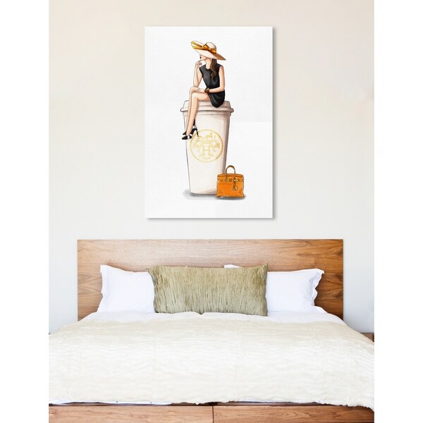 Oliver Gal 'Cafe au Lait Orange' Drinks and Spirits Wall Art