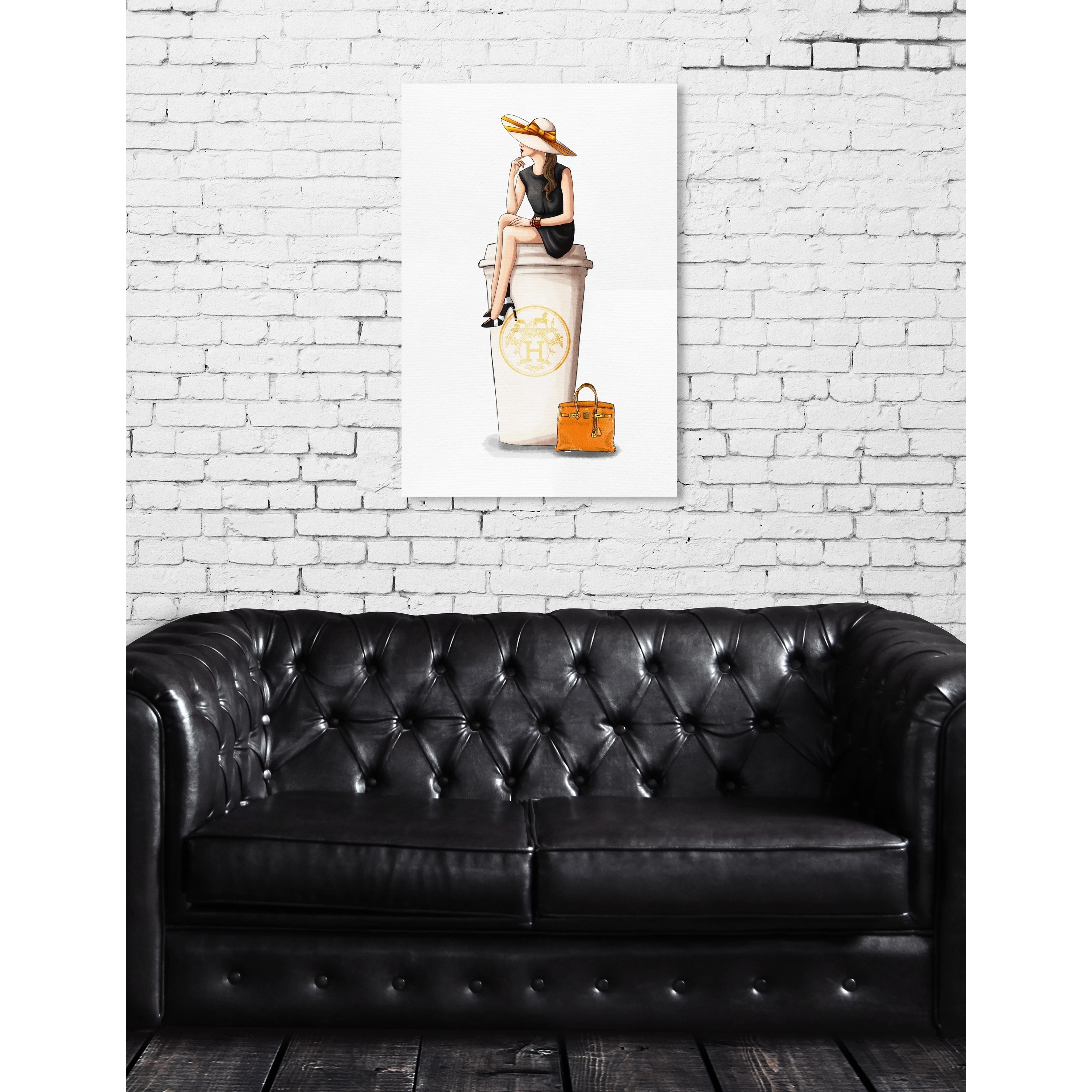 Oliver Gal 'Cafe au Lait Orange' Drinks and Spirits Wall Art