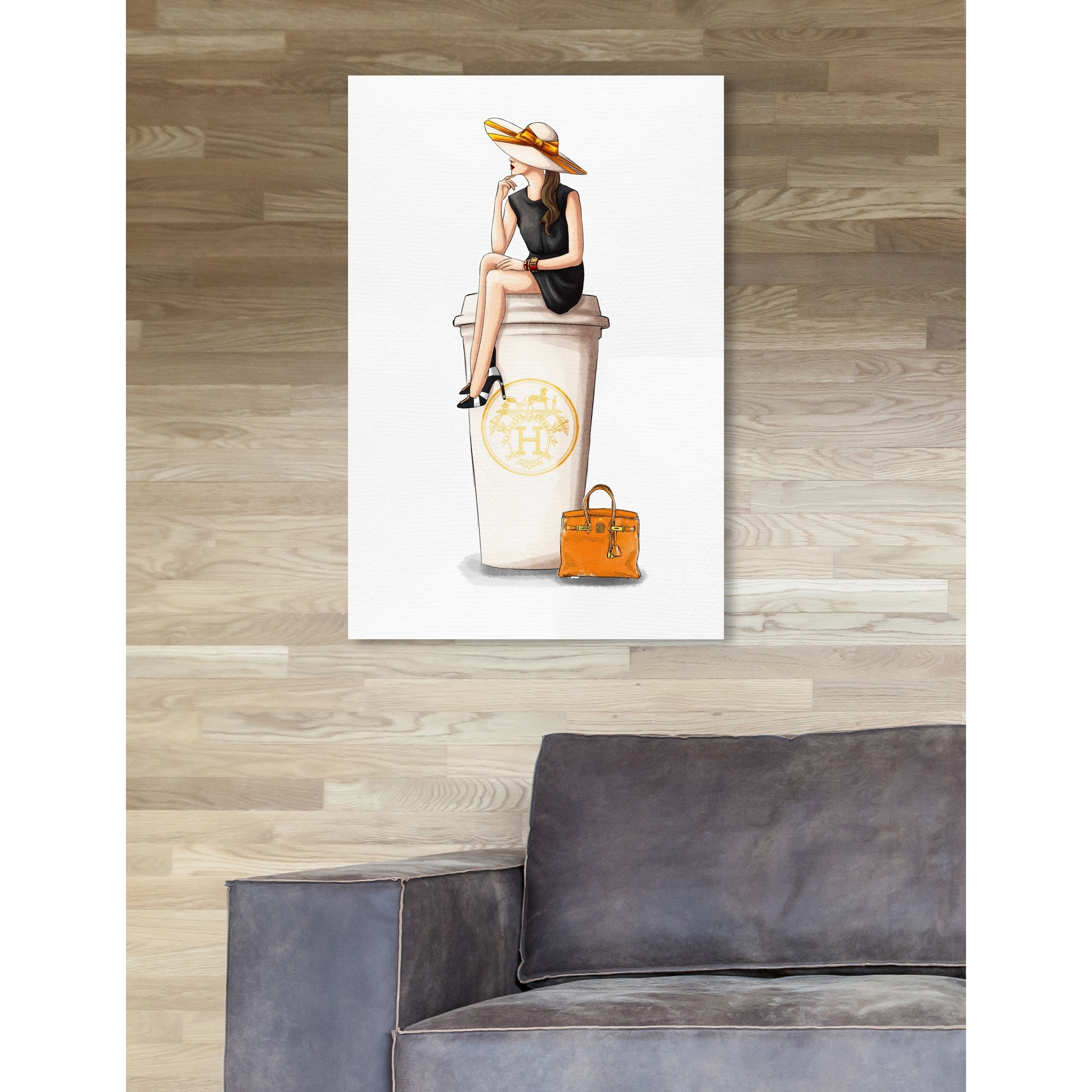 Oliver Gal 'Cafe au Lait Orange' Drinks and Spirits Wall Art