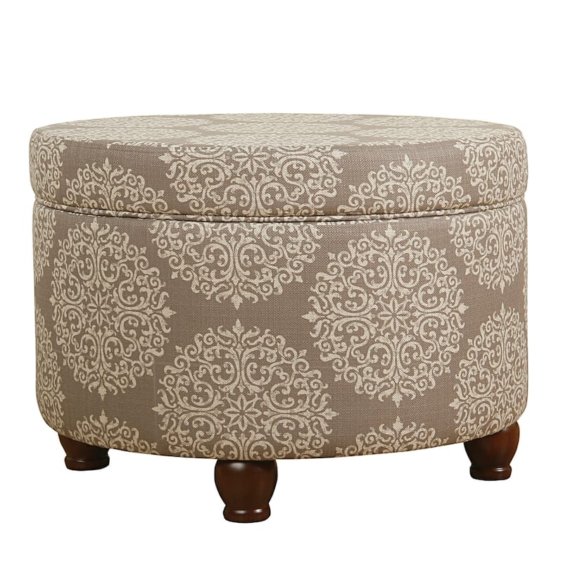 The Curated Nomad Hector Brown Medallion Storage Ottoman