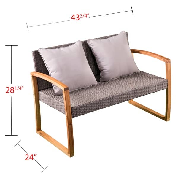 Keeling 4pc Wicker Outdoor Conversation Set W Mosaic Stone Overstock 18219458