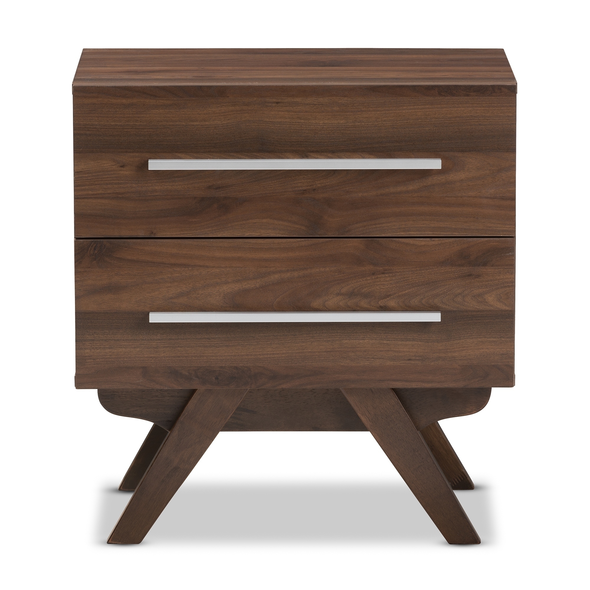 Shop Mid Century 2 Drawer Nightstand Baxton Studio Overstock 18219459 Espresso Espresso Finish