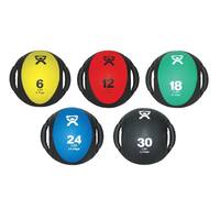 CanDo® Dual-Handle Medicine Ball - 9" Diameter - 5-Piece Set (Yellow, Red, Green, Blue, Black)