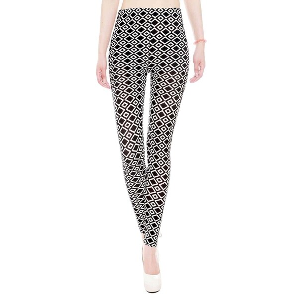 Shop Women's Funky Diamond Geometric Print High-Waist Fashion Leggings ...
