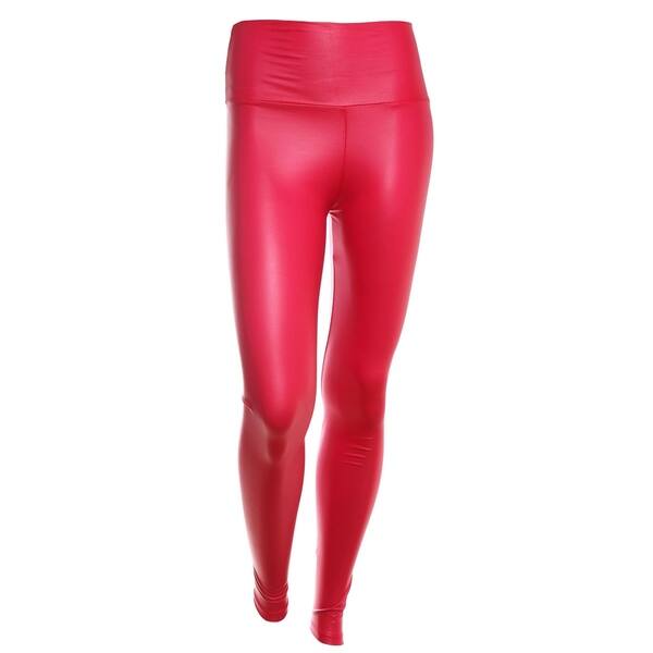 faux leather leggings red