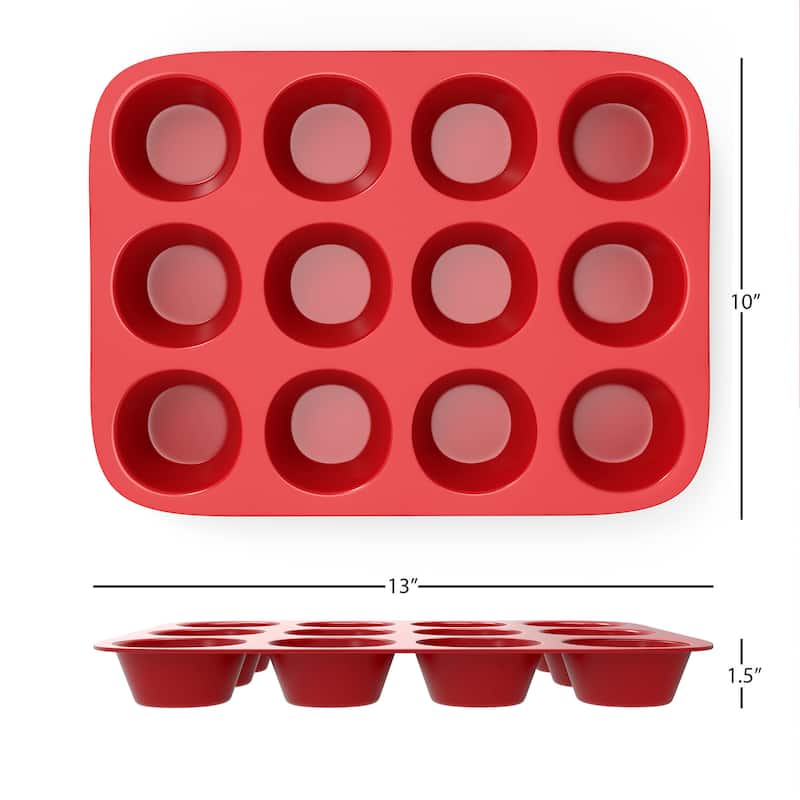 Chef Buddy Silicone Muffin Pan- NonstickReusable Baking Tray
