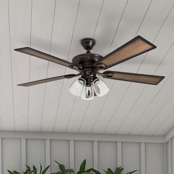 Shop The Gray Barn Hanley Hill Rustic 3 Light Ceiling Fan In Oil