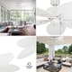 preview thumbnail 2 of 9, 52" Solana Outdoor LED Ceiling Fan, White - 52-inch