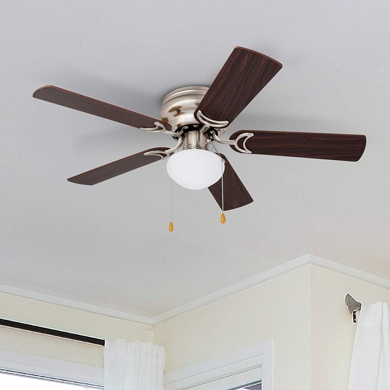 Shop Prominence Home Alvina Led Hugger Ceiling Fan Brushed Nickel