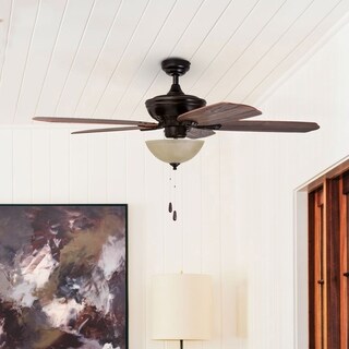 Prominence Home Spring Hollow Ceiling Fan, Reversible Fan Blades, Oil-Rubbed Bronze - 52-inch