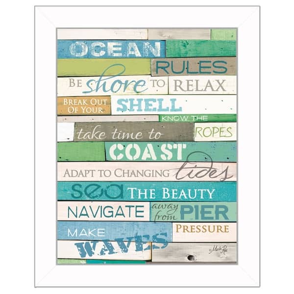 Shop Ocean Rules By Marla Rae Printed Wall Art Ready To Hang Framed Poster White Frame Overstock 18220969