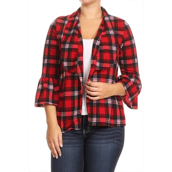 plus size plaid jacket