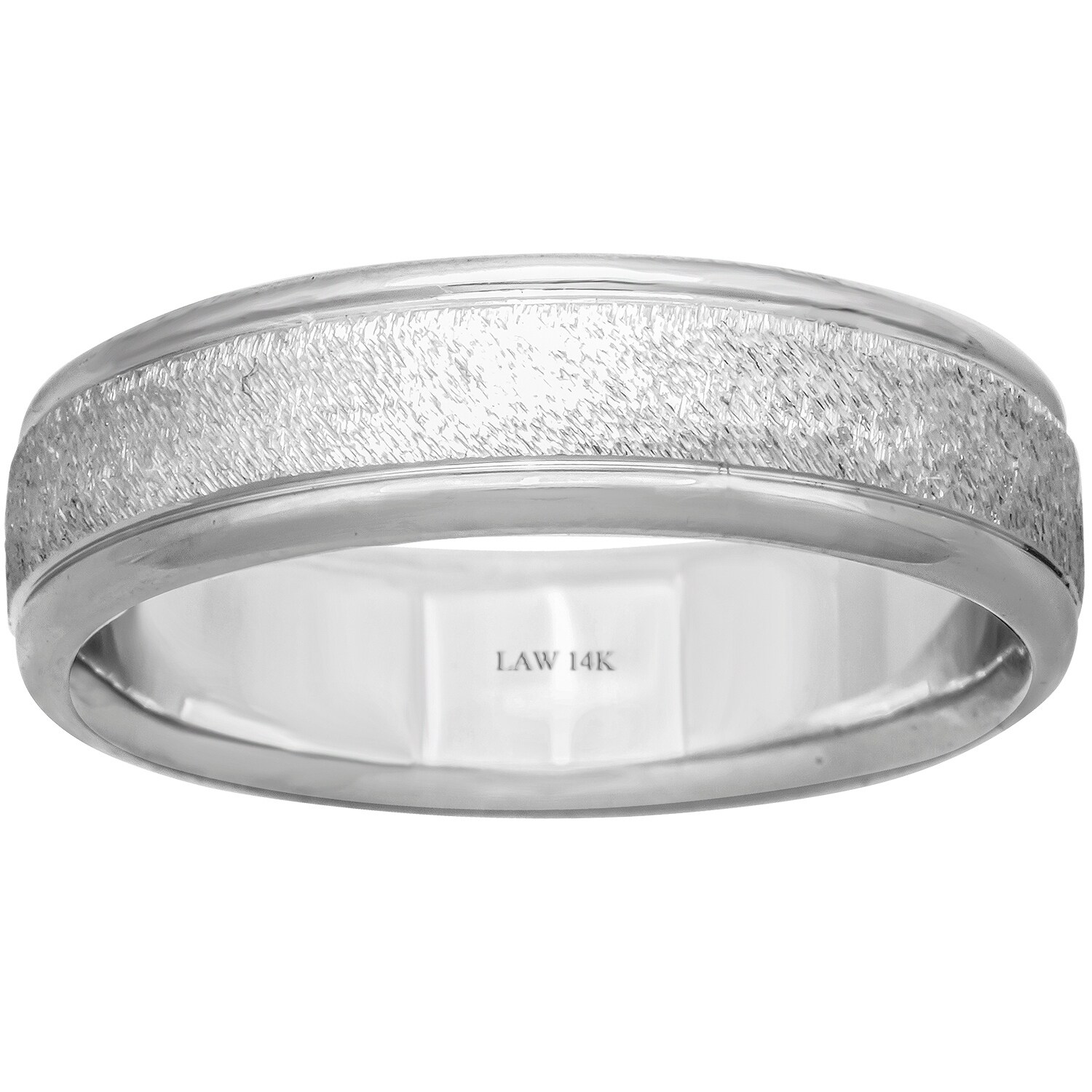 14k White Gold Wood Grain Finish Comfort Fit Men S Wedding Bands Overstock 18221514