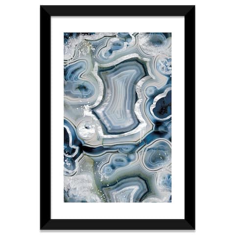 iCanvas "Sterling Sapphire Geode" by 5by5collective Framed Fine Art Paper Print
