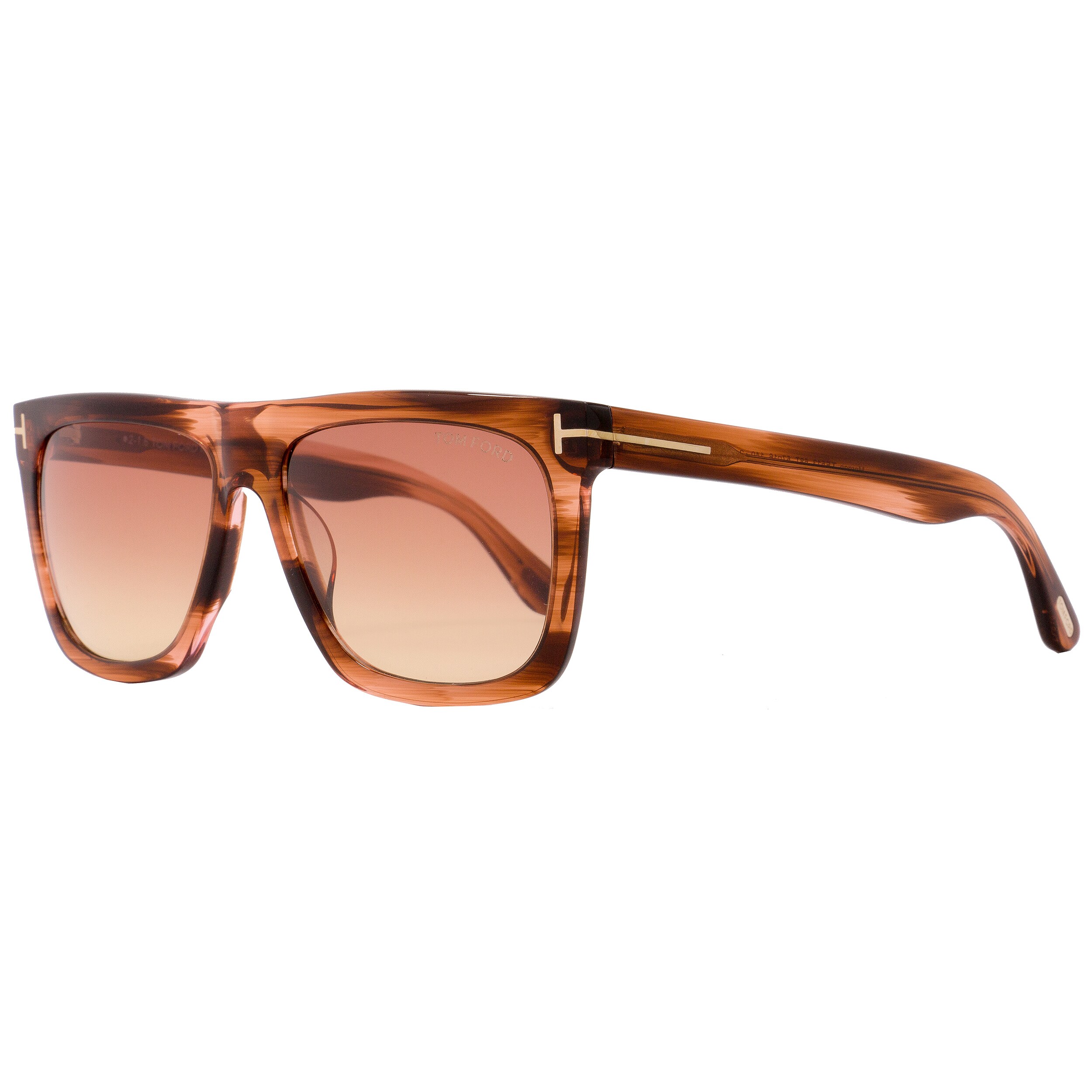 Tom Ford TF513 Morgan 68T Women's Striped Orange/Beige/Rose Gradient Lens Sunglasses