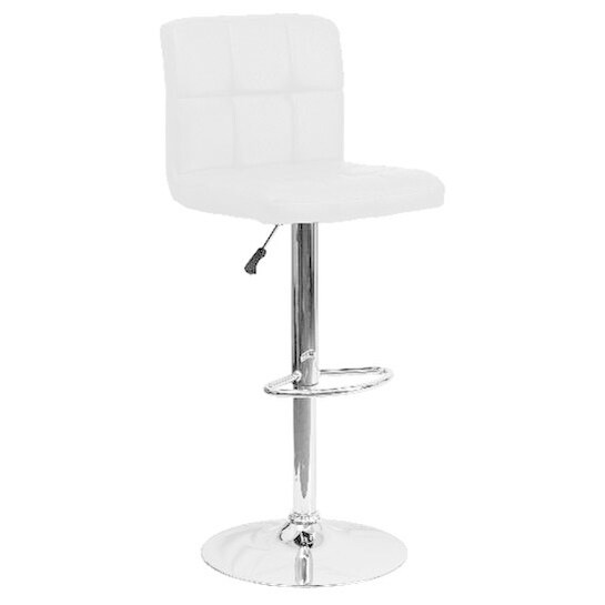 Sinclair High Back Upholstered Bar Stool In Chrome And White Free Sinclair High Back Upholstered Bar Stool In Chrome And White