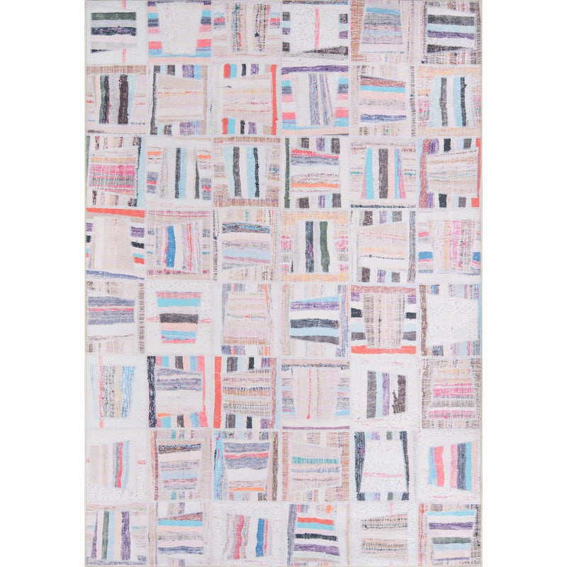 Momeni Afshar Polyester Contemporary Patchwork Area Rug