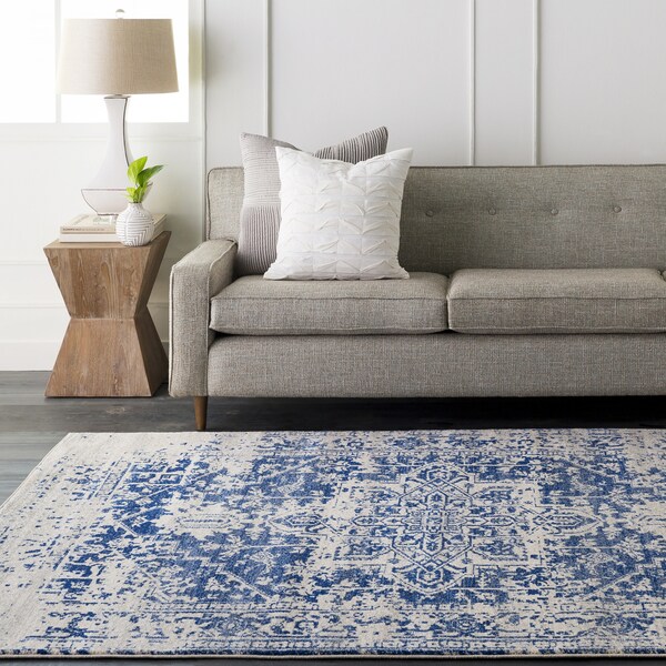 Haute-Hali Persian Distressed Blue Area Rug (10' x 14') - 10' x 14'