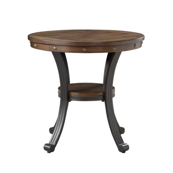 Powell Franklin Brown And Black Wood Round Side Table Powell Franklin Brown And Black Wood Round Side Table