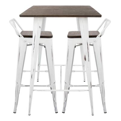 Carbon Loft Samira 3-piece Industrial Low Back Pub Set - N/A