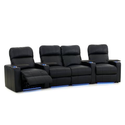 Octane Turbo XL700 Power Leather Home Theater Seating Set (Row of 4)