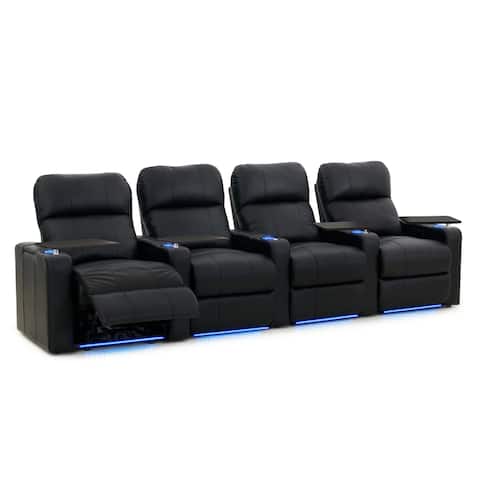 Octane Turbo XL700 Power Leather Home Theater Seating Set (Row of 4)