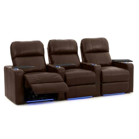 Octane Turbo XL700 Power Leather Home Theater Seating Set (Row of 3)